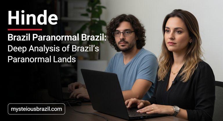 Brazilian paranormal research at dusk with a researcher documenting mysterious phenomena