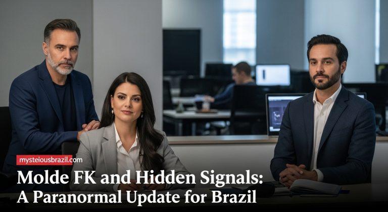 Editorial desk examining Molde FK with paranormal motifs and data visualizations at night.